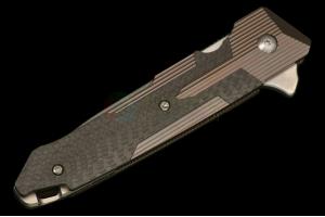 美国SPARTAN 斯巴达 Kranos 克拉诺斯 S35VN不锈钢钛合金碳纤维柄石洗刃战术折叠刀